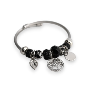 Bracelet charms rigide noir...