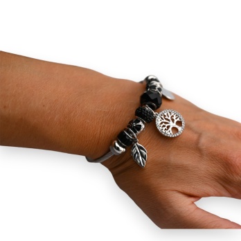 Bracelet charms rigide noir...