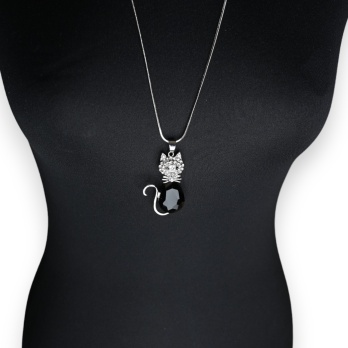 Collier fantaisie chat noir...