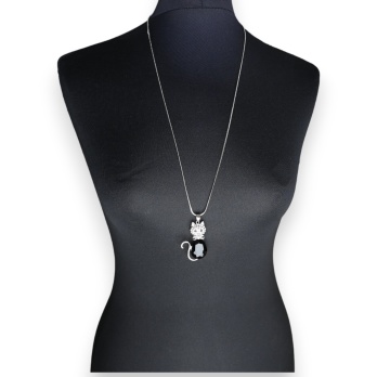 Collier fantaisie chat noir...