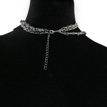 Collier fantaisie argenté 5...