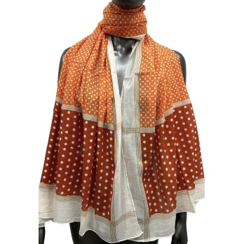 Foulard ethnique orange et...