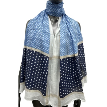 Foulard ethnique nuance bleu