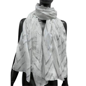 Foulard fluide blanc aux...