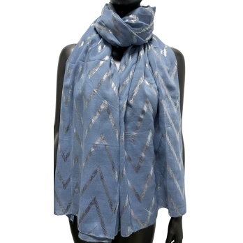 Foulard fluide bleu jeans...