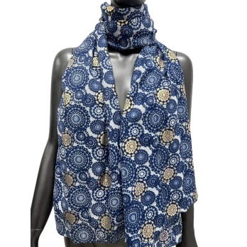 Foulard rosace bleu marine...