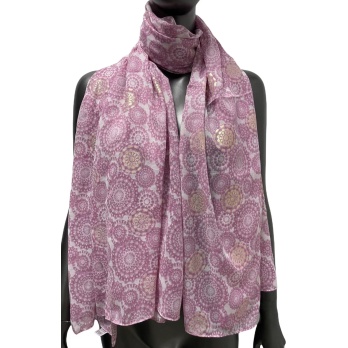 Foulard vieux rose orné de...