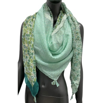 Foulard 4 faces nuance vert