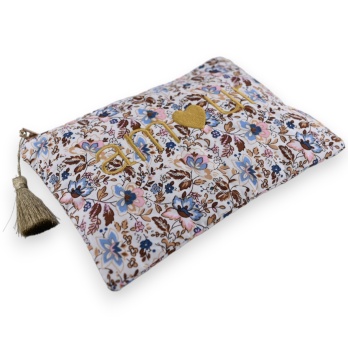 Pochette tissu AMOUR fleuri...