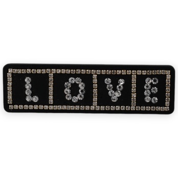 Barrette LOVE noire et strass