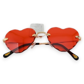 Lunettes coeur hippie rouge