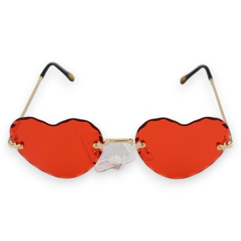 Lunettes coeur hippie rouge