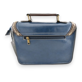 Sac cartable vintage bleu...