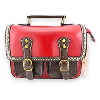 Sac cartable vintage rouge...