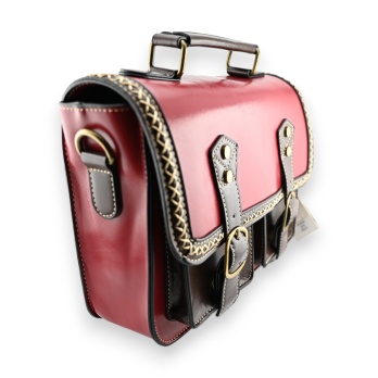 Sac cartable vintage rouge...