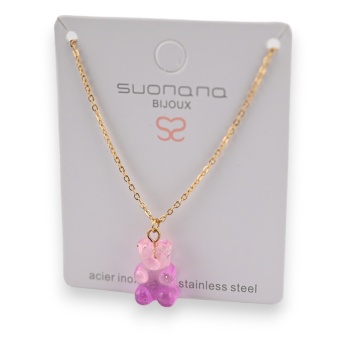 Collier acier nounours...