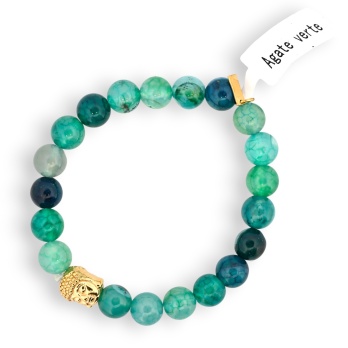 Bracelet bouddha agate verte