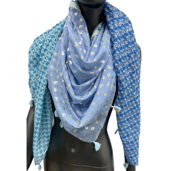 Foulard carré patchwork 4...