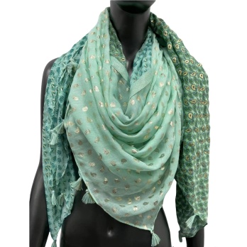 Foulard carré patchwork 4...