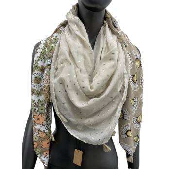 Foulard carré patchwork...