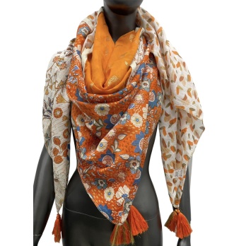 Foulard carré patchwork...