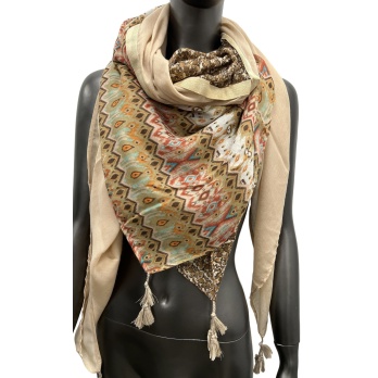 Foulard carré patchwork...