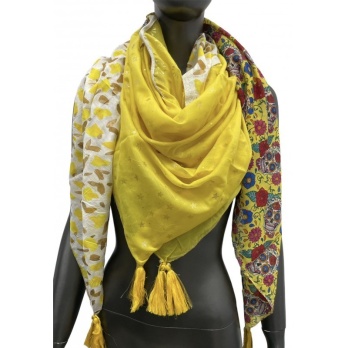 Foulard carré patchwork...