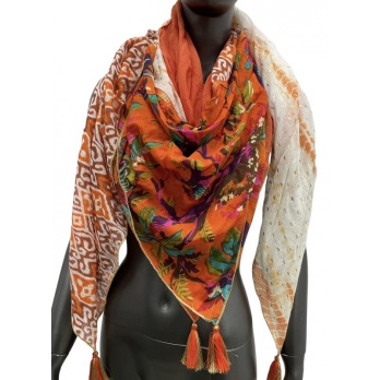 Foulard patchwork ethnique...