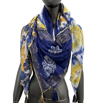 Foulard patchwork fleurs et...