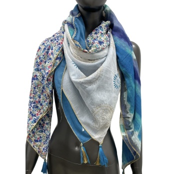 Foulard patchwork tie & dye...