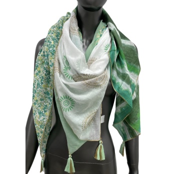 Foulard patchwork tie & dye...