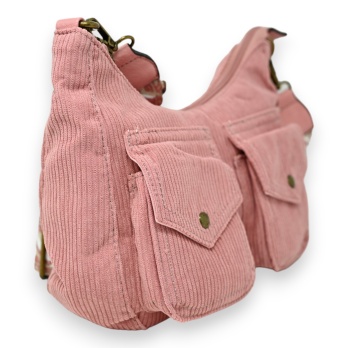 Sac bandoulière velours rose