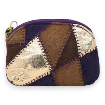 Porte monnaie patchwork violet