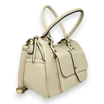 Sac à main beige synthétique