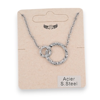 Collier acier argenté 2...