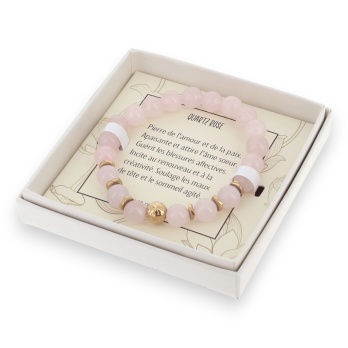 bracelet quartz rose avec...