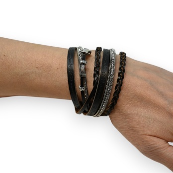 Bracelet cuir double noir...