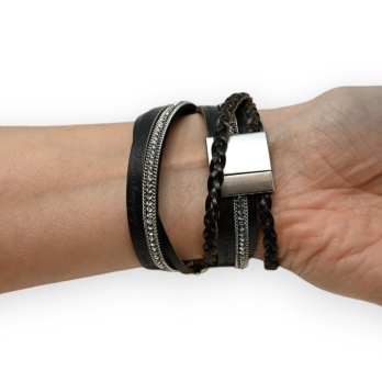 Bracelet cuir double noir...