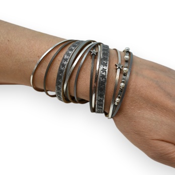 Bracelet double cuir gris...