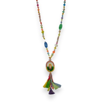 Collier sautoir multicolore...