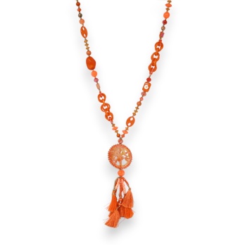 Collier sautoir orange...