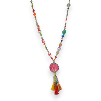 Collier sautoir multicolore...