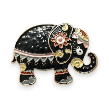 Broche aimantée dorée éléphant