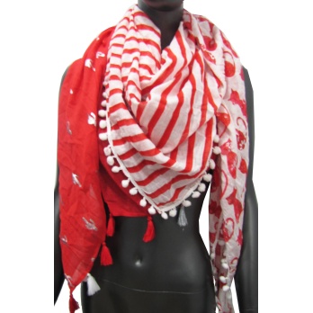 Foulard 4 faces rouge...