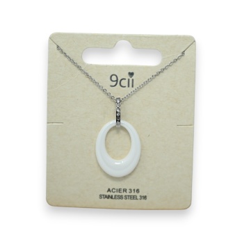 Collier acier argenté...