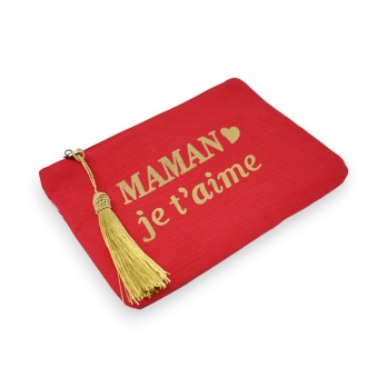 Pochette coton rouge Maman...