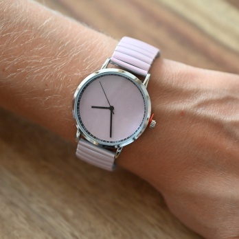 Montre Ernest uni rose poudré