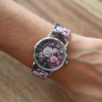 Montre Ernest pivoine rose