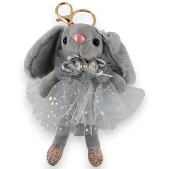 Porte-clés petit lapin gris...