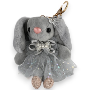 Porte-clés petit lapin gris...